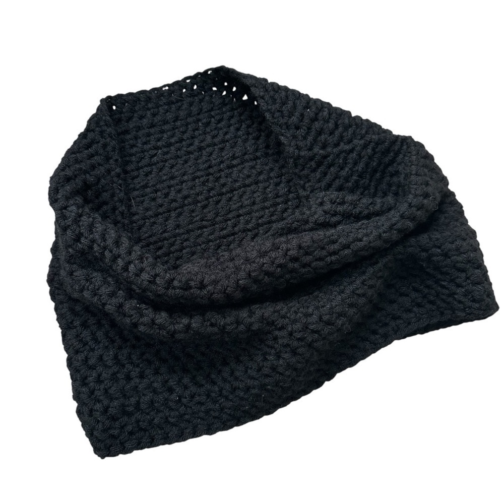 Elegant Black Chunky Knit Neck Gaiter Scarf